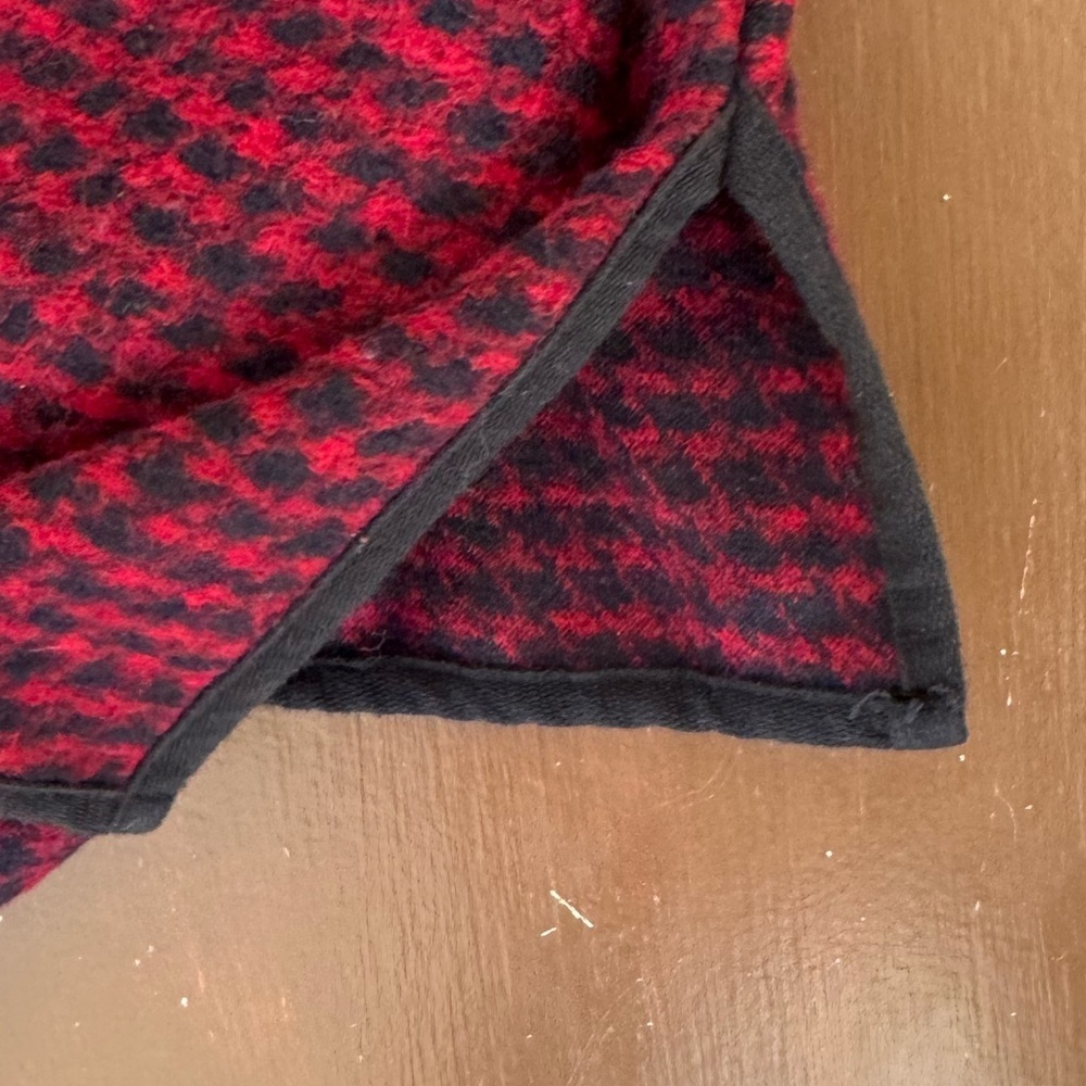 Madewell Red and Black Brushed Houndstooth Oversized Hoodie - Women’s Medium - Picture 5 of 8